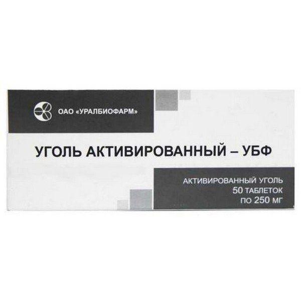 УГОЛЬ АКТИВИРОВАННЫЙ-УБФ ТАБЛ. 250МГ №50