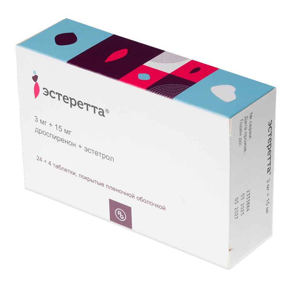 ЭСТЕРЕТТА ТАБЛ. П/ПЛЕН/ОБ. 3МГ+15МГ №28