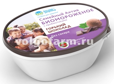 БИОМОРОЖЕНОЕ СЕМЕЙНЫЙ АКТИВ БЕЗ САХАРА ГОРЬКИЙ ШОКОЛАД СЛИВОЧНОЕ ШОКОЛАДНОЕ 450Г