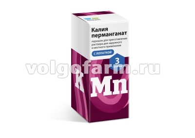 КАЛИЯ ПЕРМАНГАНАТ ПОР. Д/Р-РА ДЛЯ МЕСТН. И НАРУЖ. ПРИМ. ФЛ. С ЛОПАТКОЙ 3Г ОБНОВЛЕНИЕ