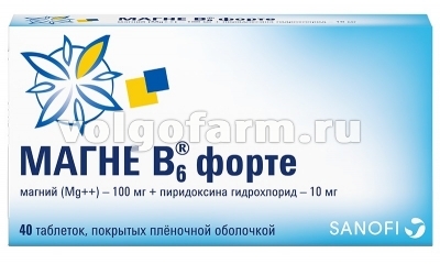 МАГНЕ В6 ФОРТЕ ТАБЛ. П/ПЛЕН/ОБ. 100МГ+10МГ №40