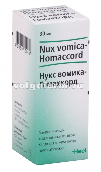 НУКС ВОМИКА-ГОМАККОРД КАПЛИ Д/ПРИЕМА ВНУТРЬ ГОМЕОП. ФЛ-КАП. 30МЛ