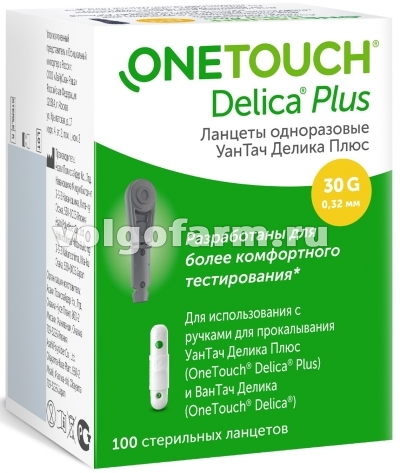 ONE TOUCH DELICA PLUS ЛАНЦЕТЫ №100