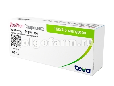 ДУОРЕСП СПИРОМАКС ПОР. Д/ИНГ. ДОЗИР. 160МКГ+4,5МКГ/ДОЗА ИНГАЛЯТОР 120ДОЗ 