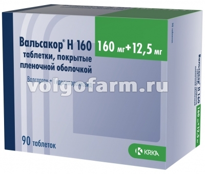 ВАЛЬСАКОР Н160 ТАБЛ. П/ПЛЕН/ОБ. 160МГ+12,5МГ №90