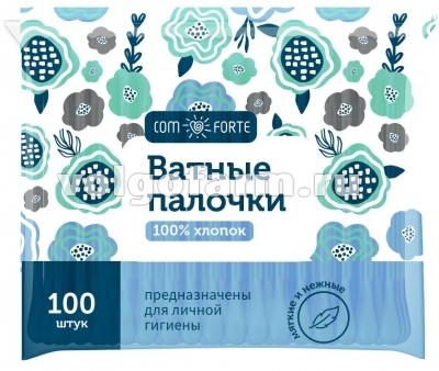 COMFORTE ПАЛОЧКИ ВАТНЫЕ ПАКЕТ №100