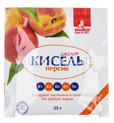 КИСЕЛЬ ДЖЕЛИ+ НА ФРУКТОЗЕ ПЕРСИК ПАК. 25Г