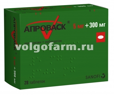 АПРОВАСК ТАБЛ. П/ПЛЕН/ОБ. 5МГ+300МГ №28